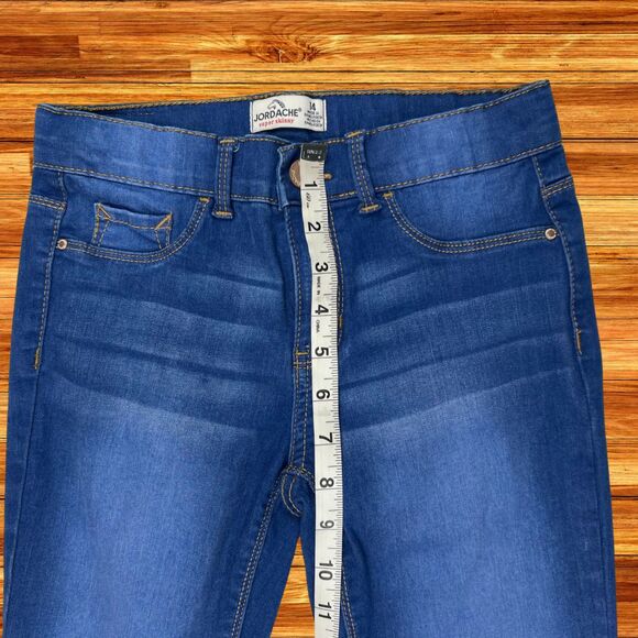 Jordache Jeans Girls 14 Slim Blue Denim Western Super Skinny Medium Wash Pants - Picture 4 of 13